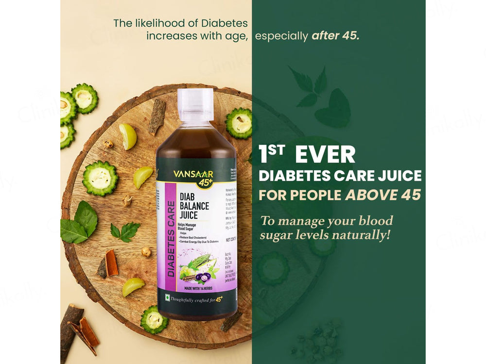 Vansaar 45+ Diabetic Care Diab Balance Supplement Juice
