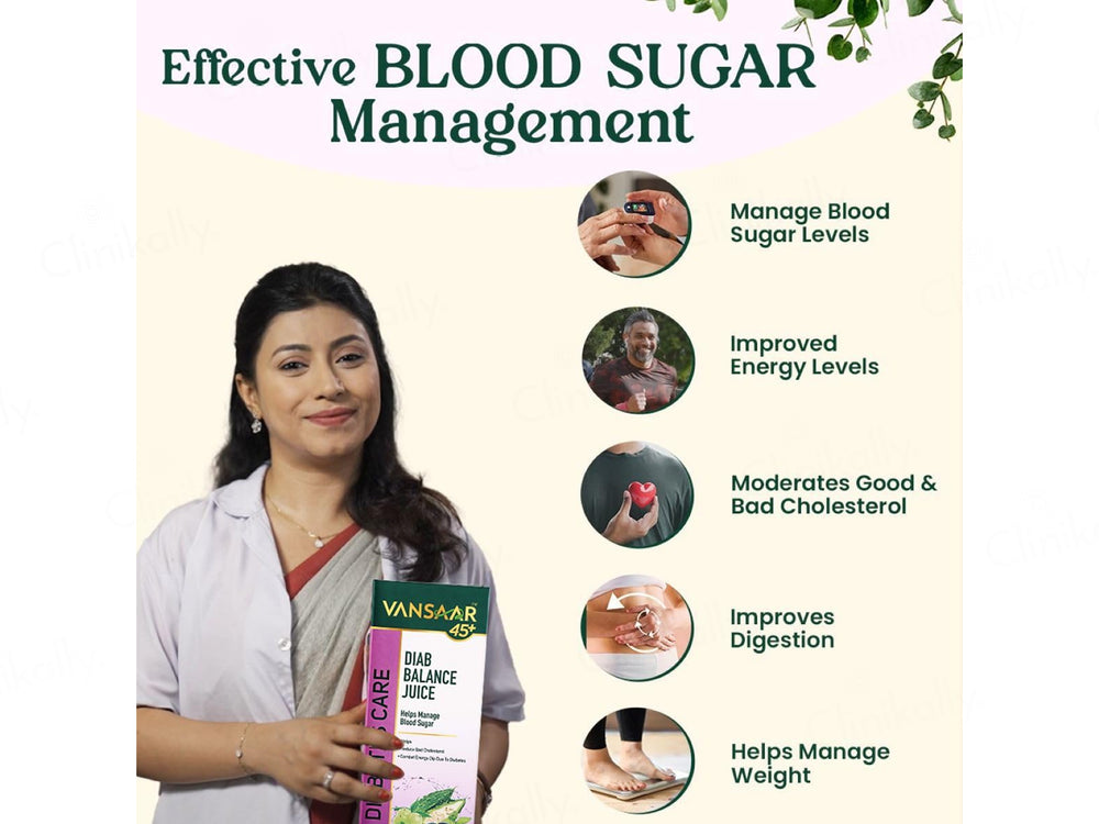 Vansaar 45+ Diabetic Care Diab Balance Supplement Juice