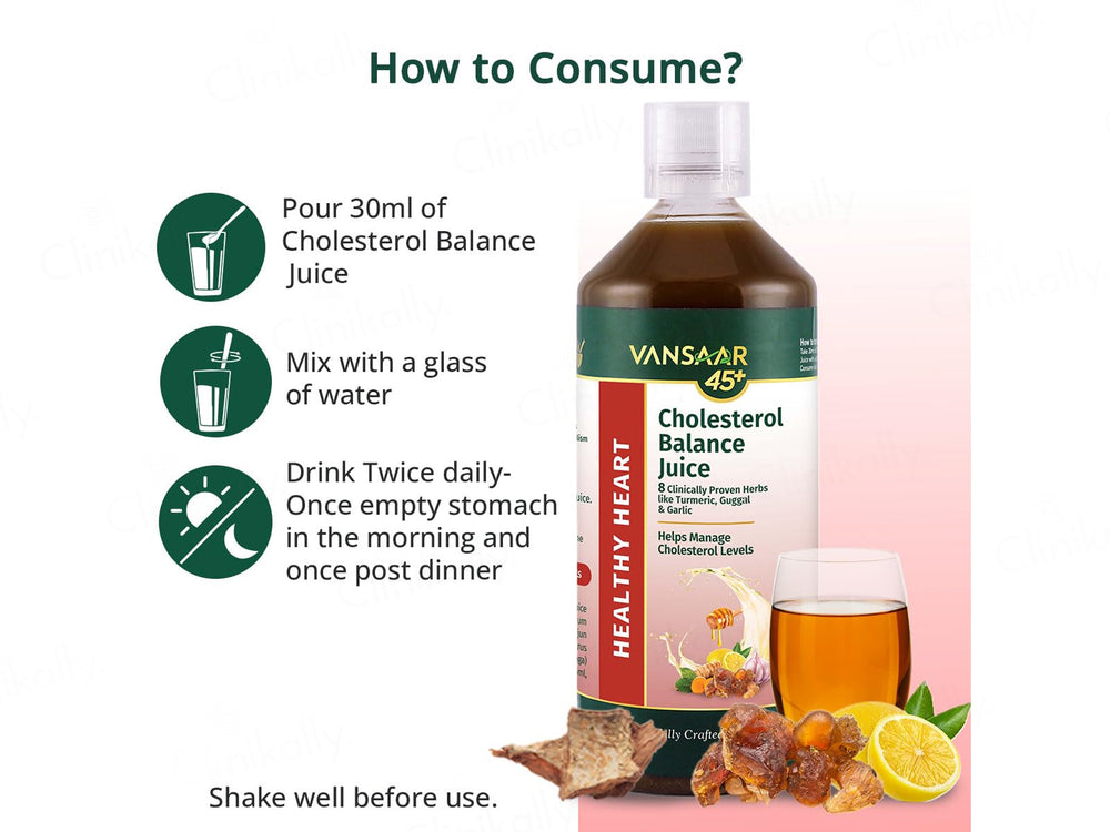 Vansaar 45+ Healthy Heart Cholesterol Balance Supplement Juice