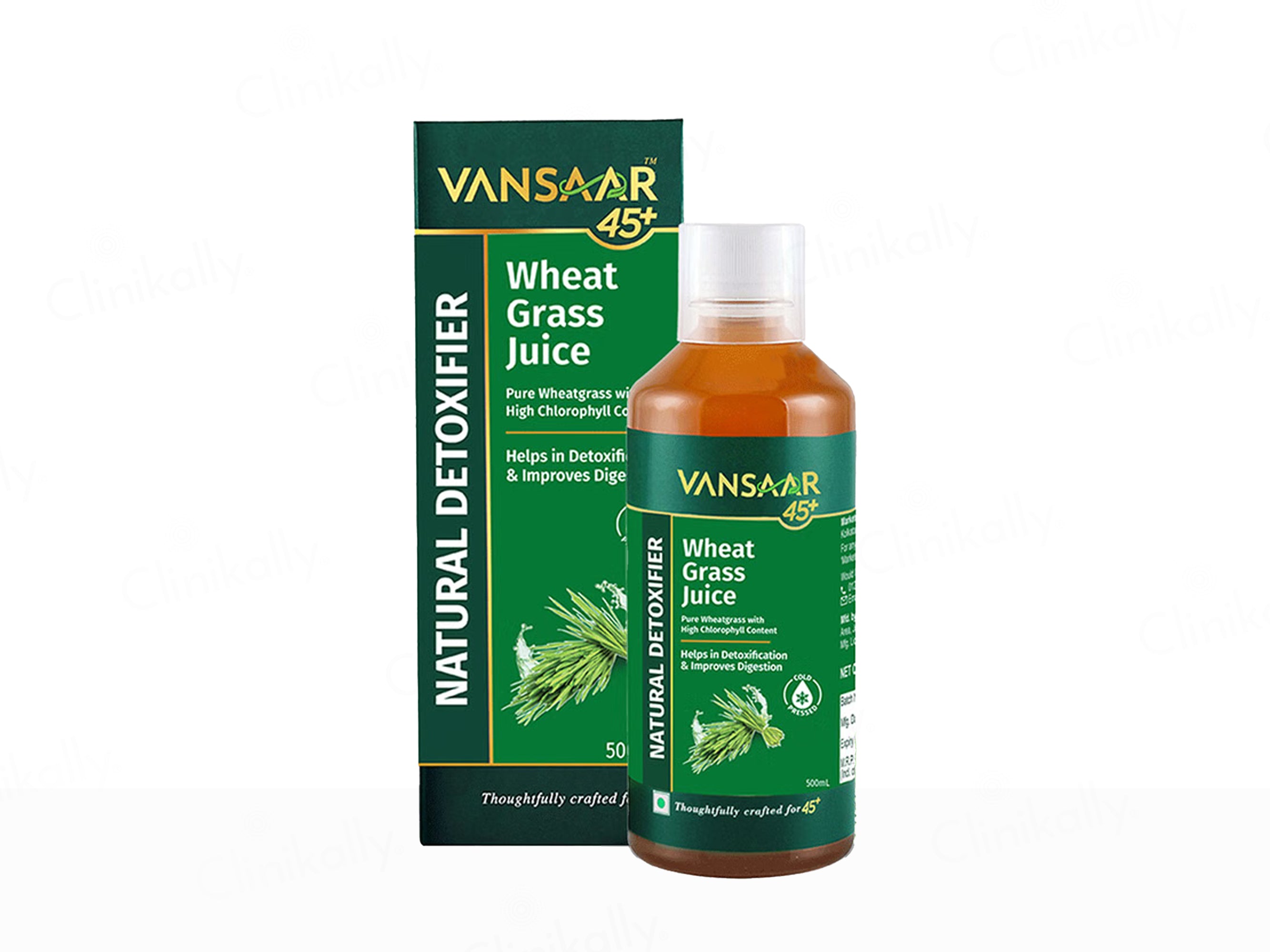 Vansaar 45+ Natural Detoxifier Pure Wheat Grass Supplement Juice