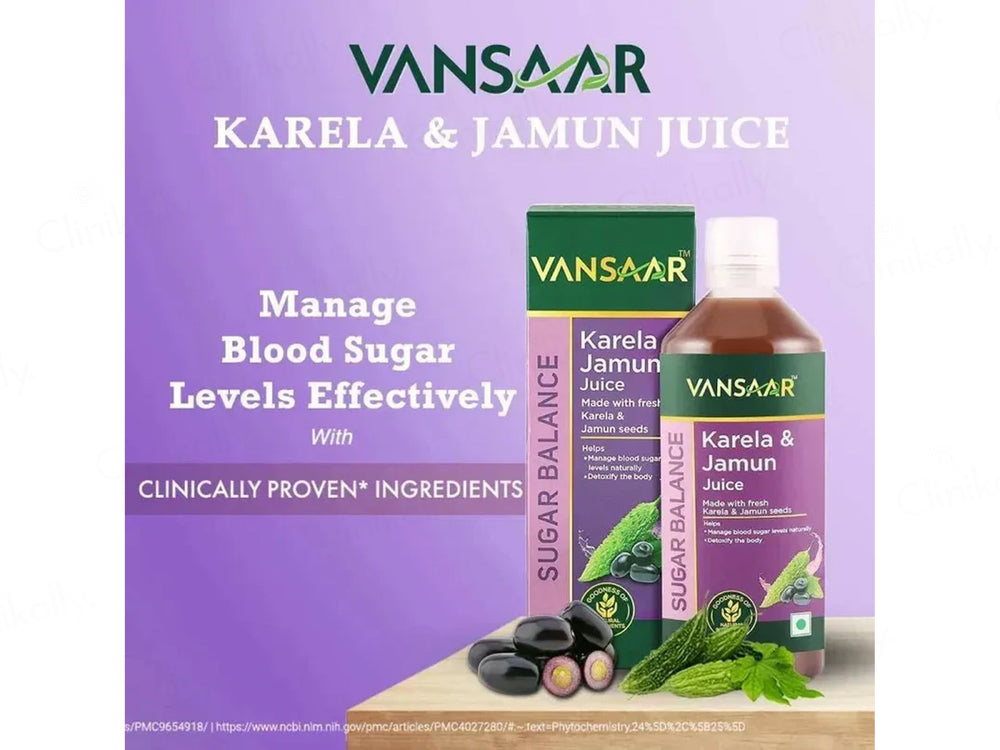 Vansaar 45+ Sugar Balance Karela Jamun Supplement Juice
