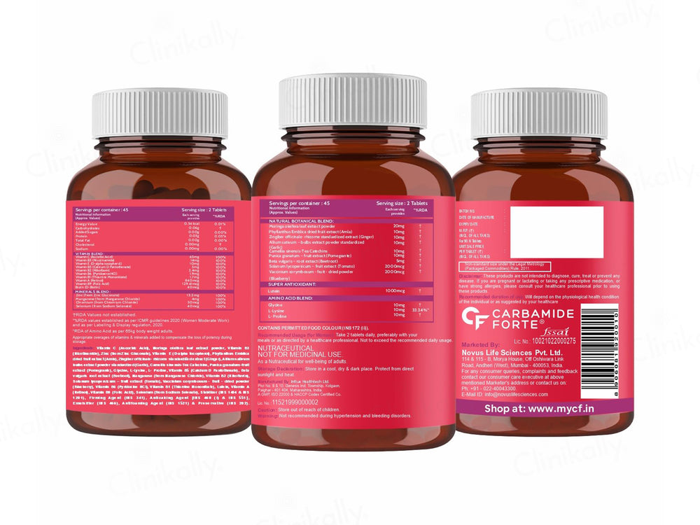 Carbamide Forte Plant-Based Veg Collagen Support Tablet