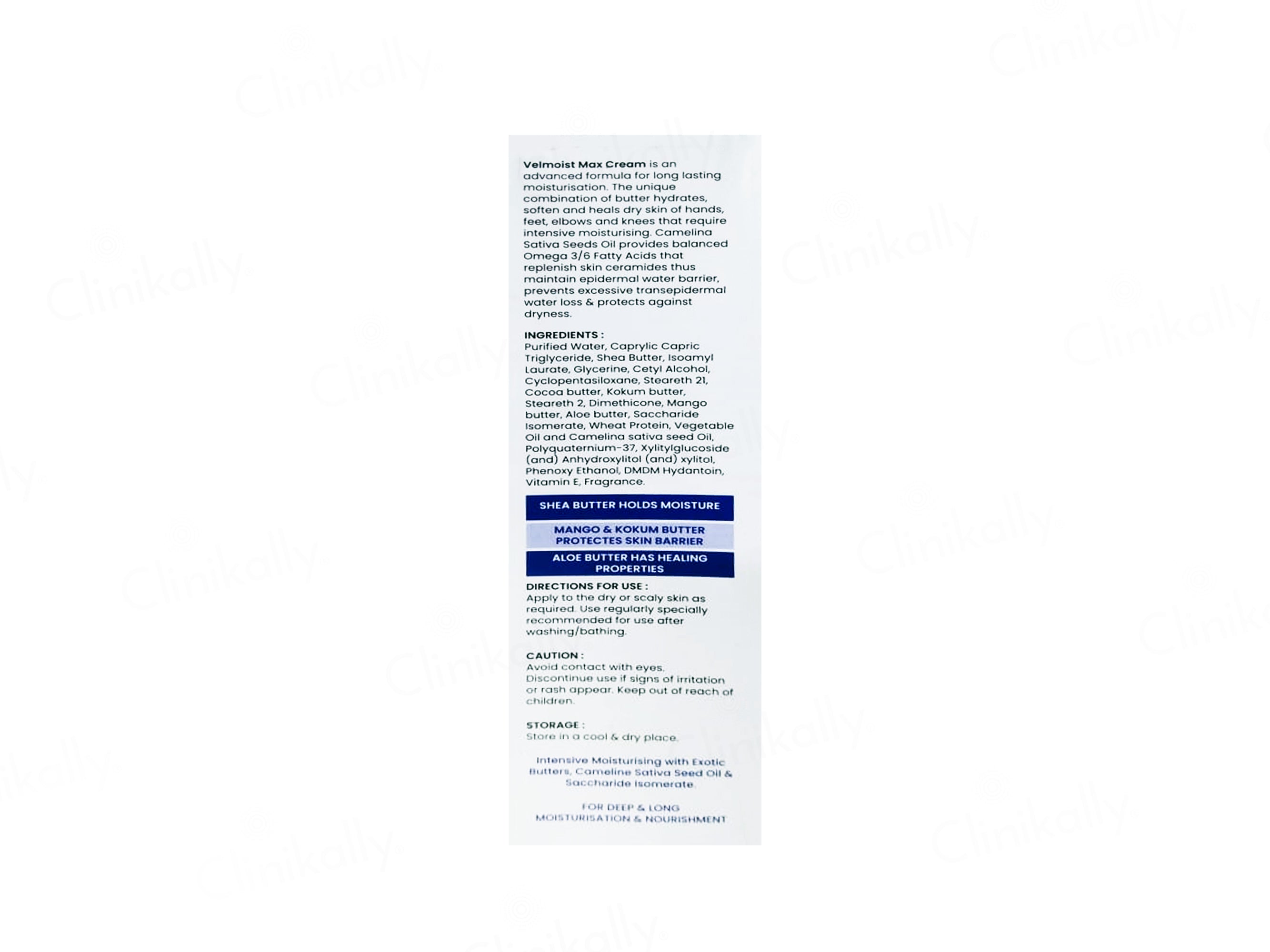 Velmoist Max Intensive Moisturising Cream For Dry & Sensitive Skin