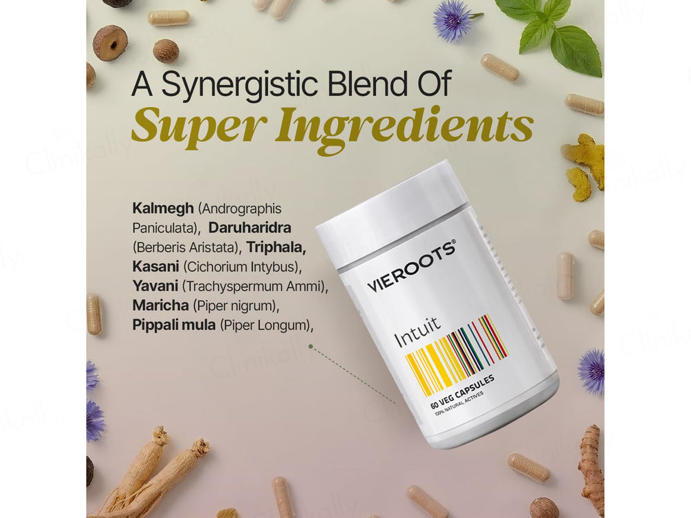 Vieroots Intuit Capsule For Healthy Gut Support With Prebiotics and Probiotics