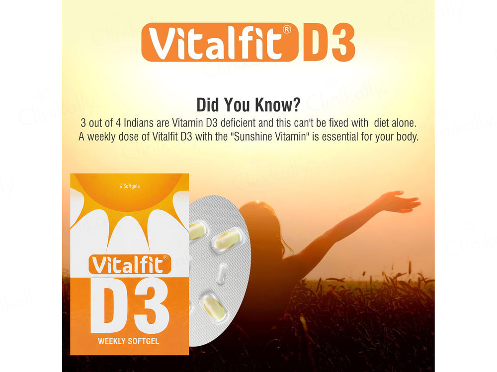 Vitalfit D3 60000 IU Weekly Softgel Capsule