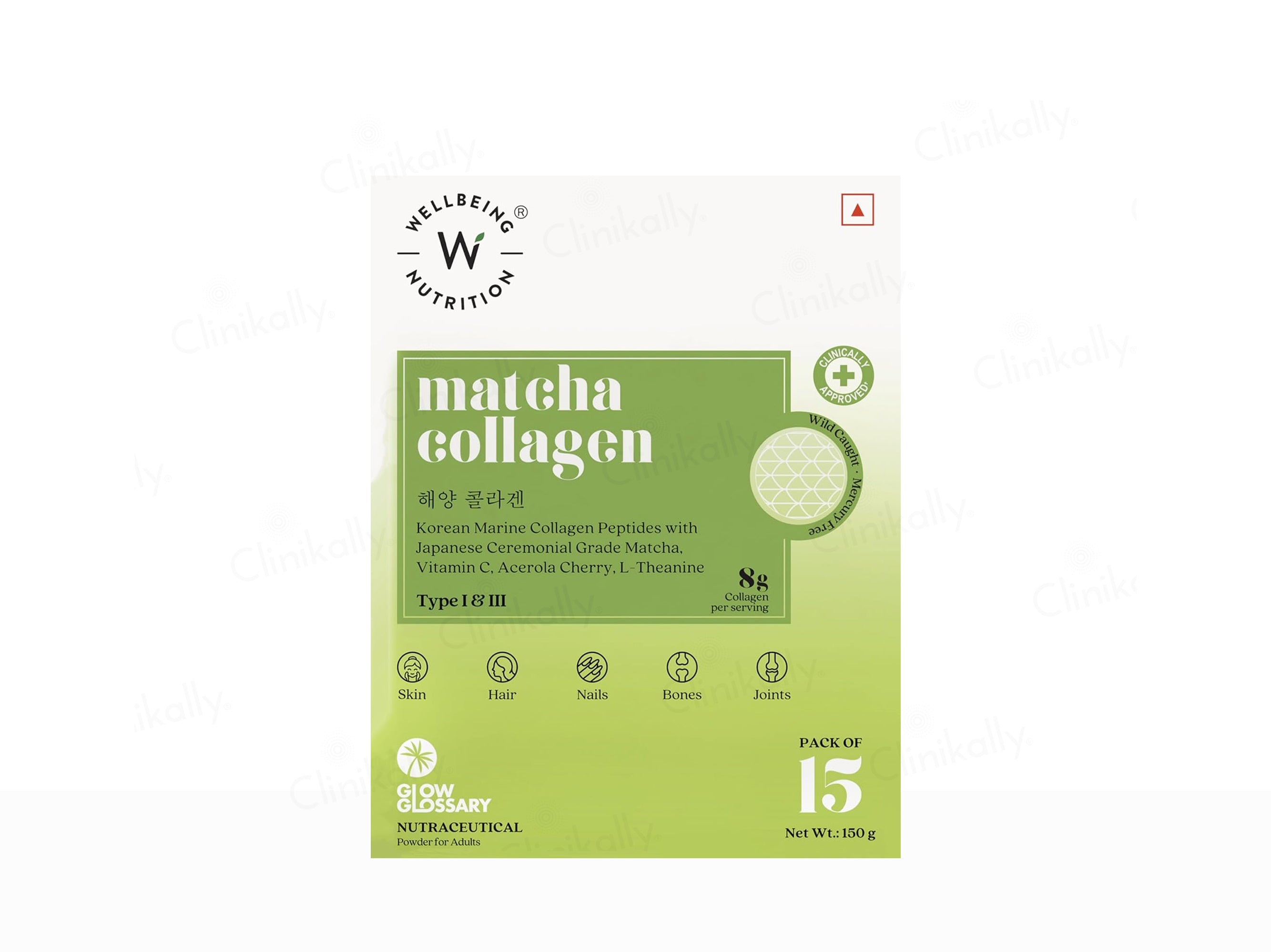 Wellbeing Nutrition Matcha Korean Marine Collagen Powder