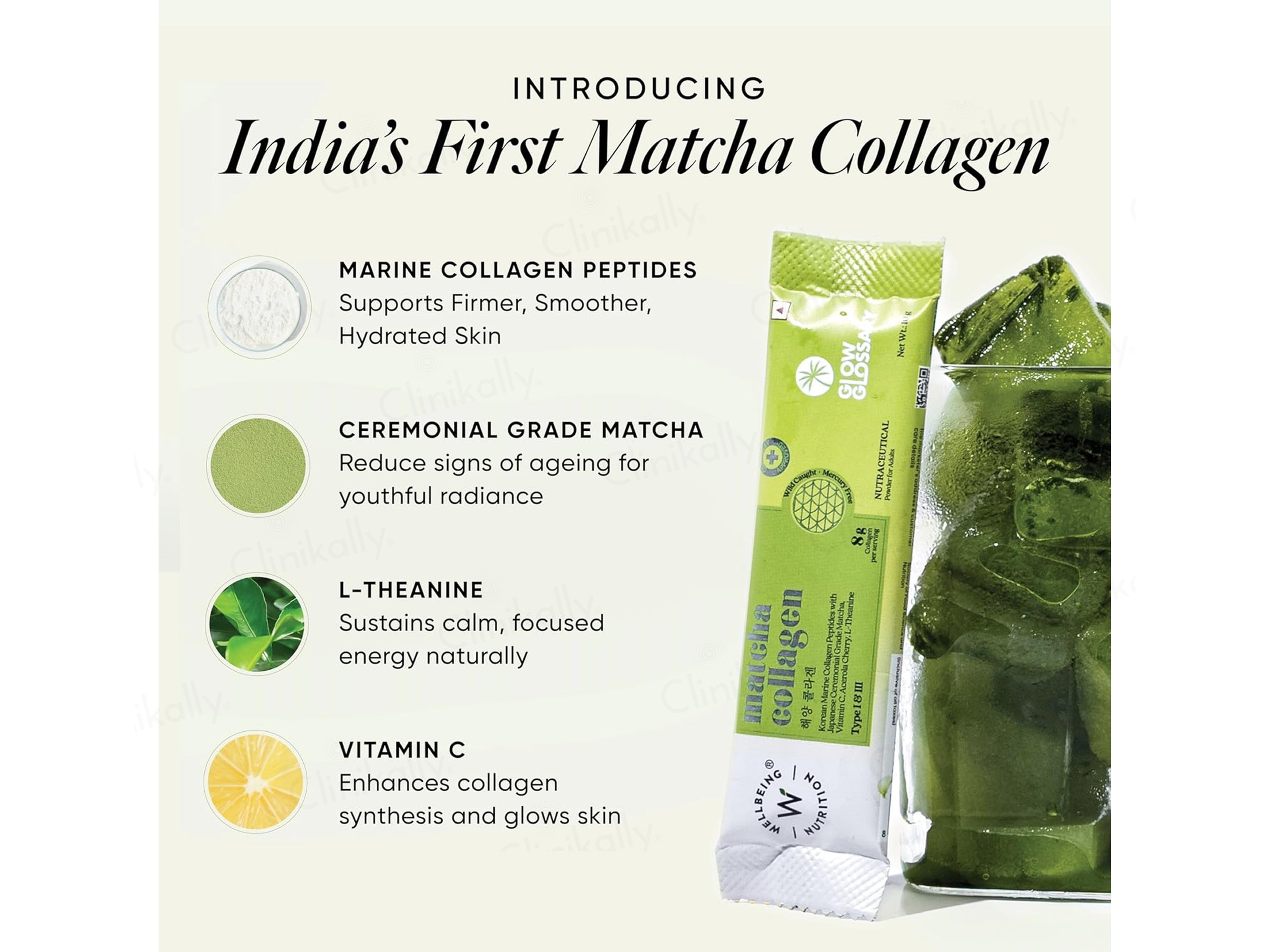 Wellbeing Nutrition Matcha Korean Marine Collagen Powder