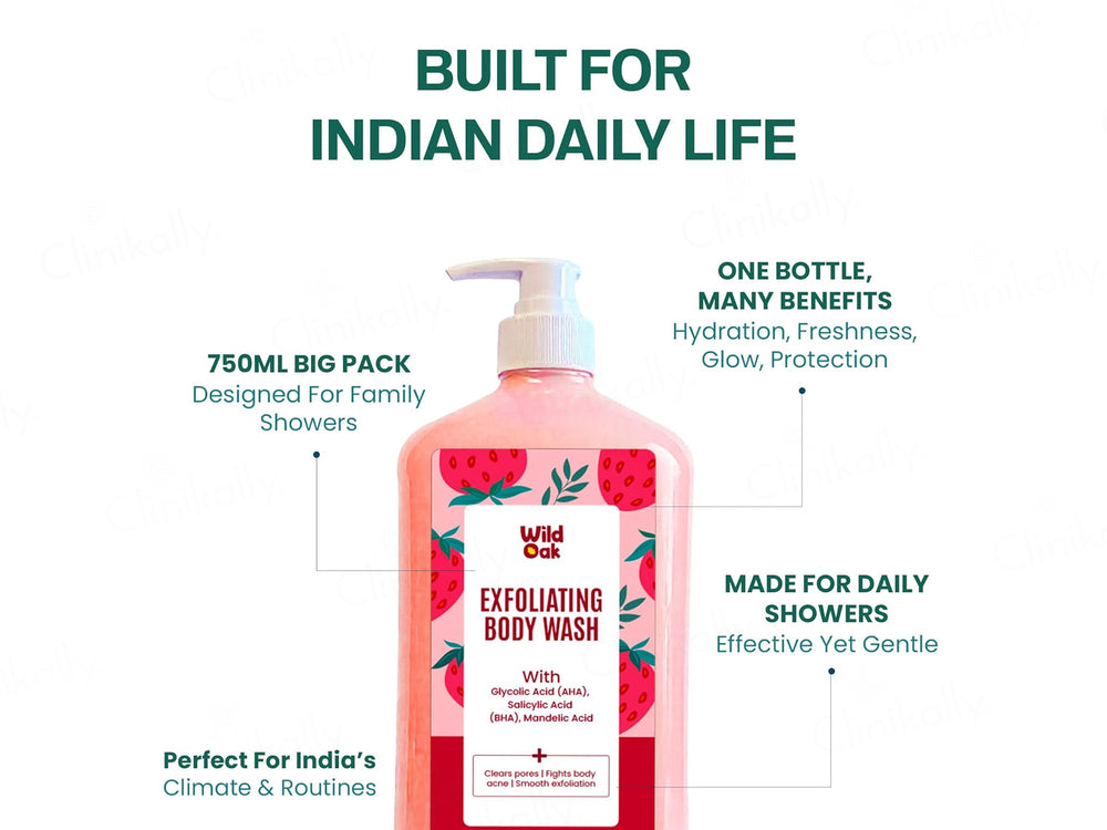 Wild Oak AHA BHA Exfoliating Body Wash