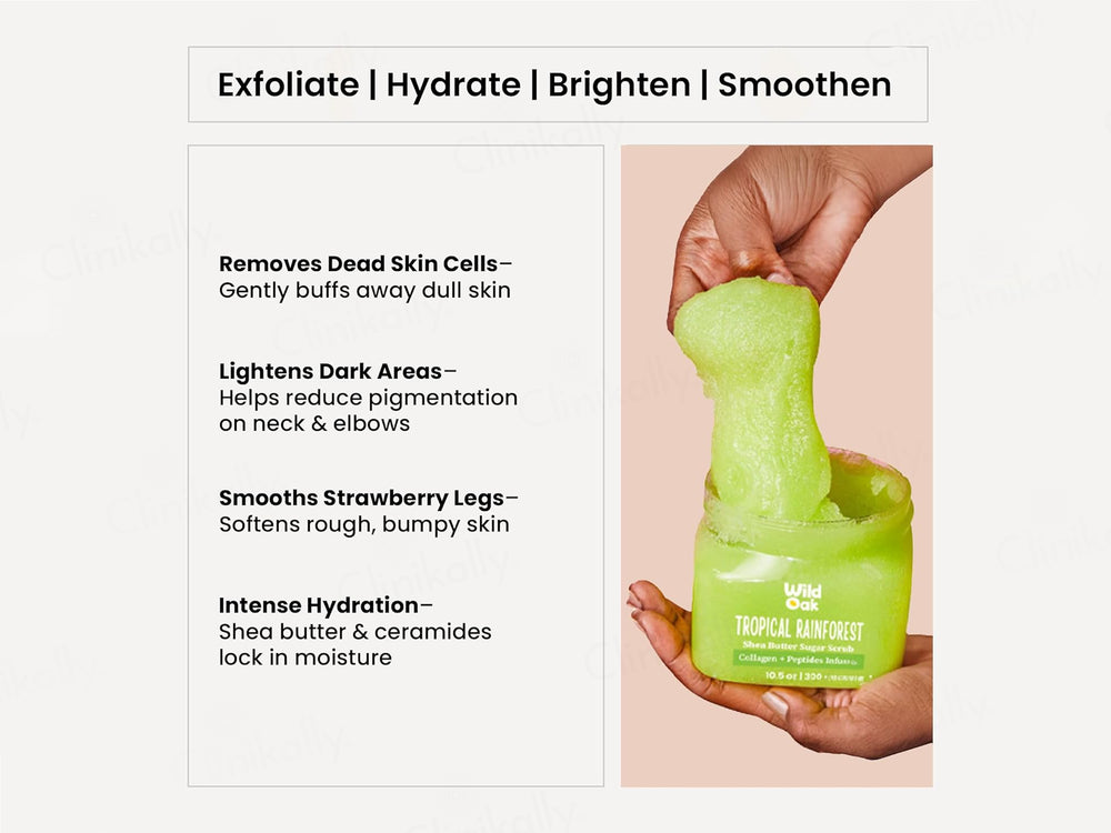 Wild Oak Tropical Rainforest Shea Butter Sugar Body Scrub