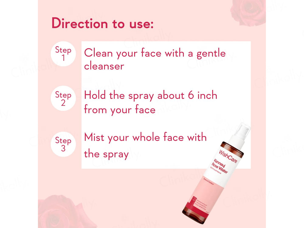 WishCare 100% Pure & Natural Kannauj Rose Water