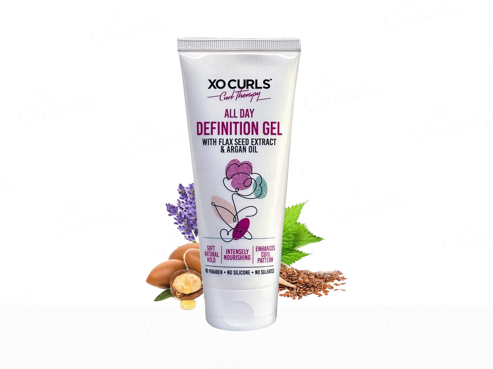 Xo Curls All Day Definition Hair Gel With Flax Seed, Argan & Avocado Oil