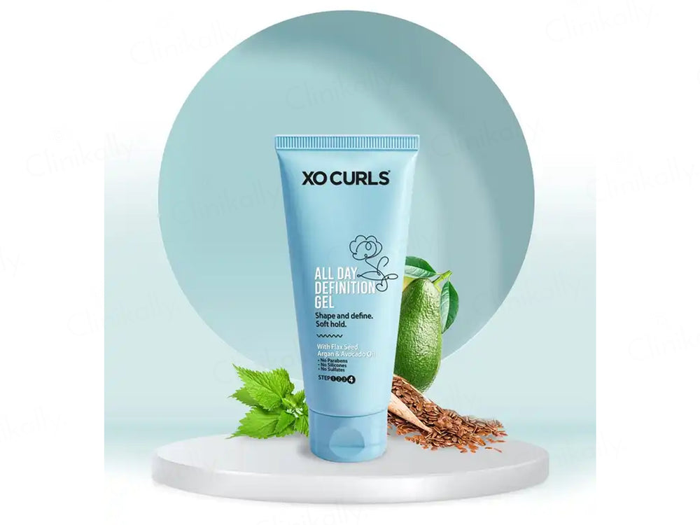 Xo Curls All Day Definition Hair Gel With Flax Seed, Argan & Avocado Oil