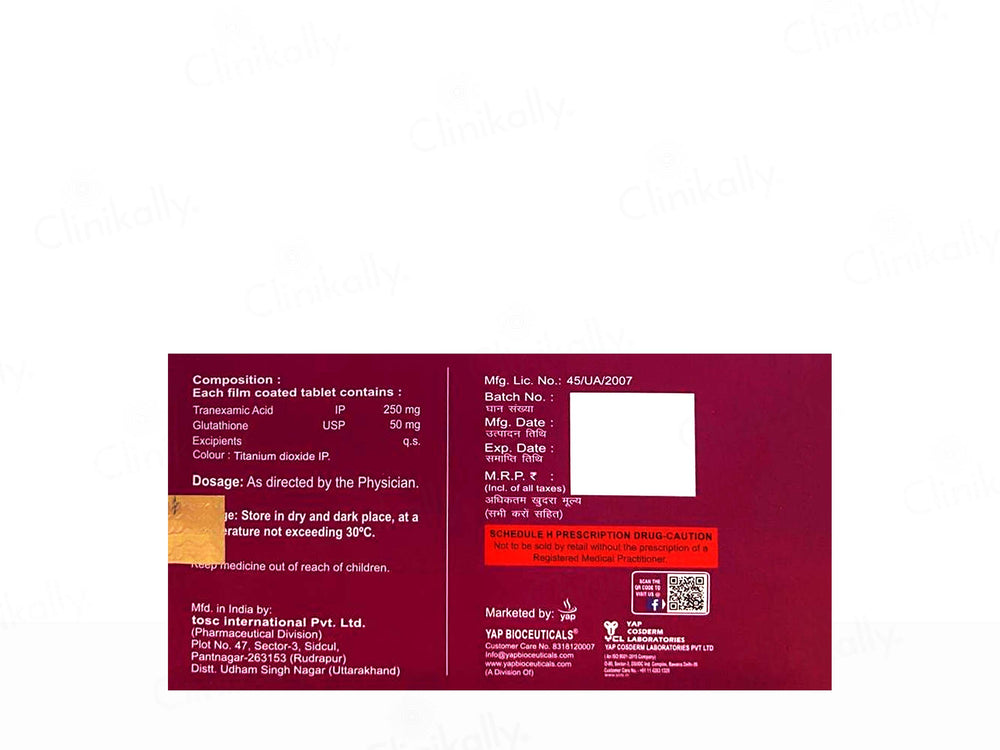 Yapiwhite TX Skin Lightening & Antiaging Tablet