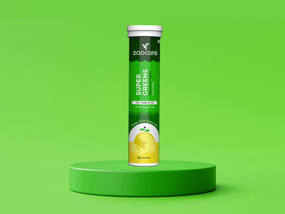 Zaocare Super Greens Effervescent Tablet - Lime Flavour