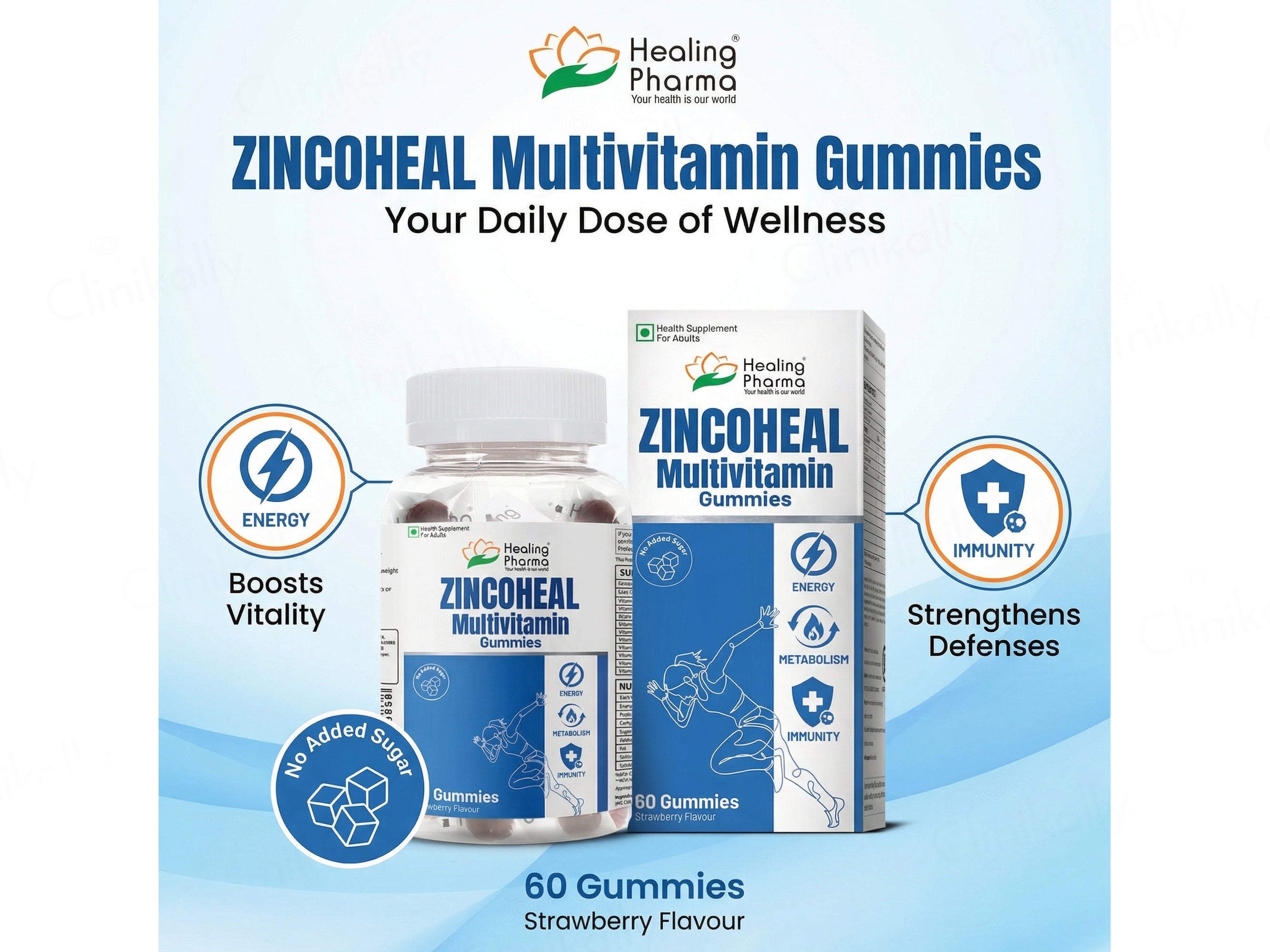 Zincoheal Multivitamin Gummies - Strawberry Flavour