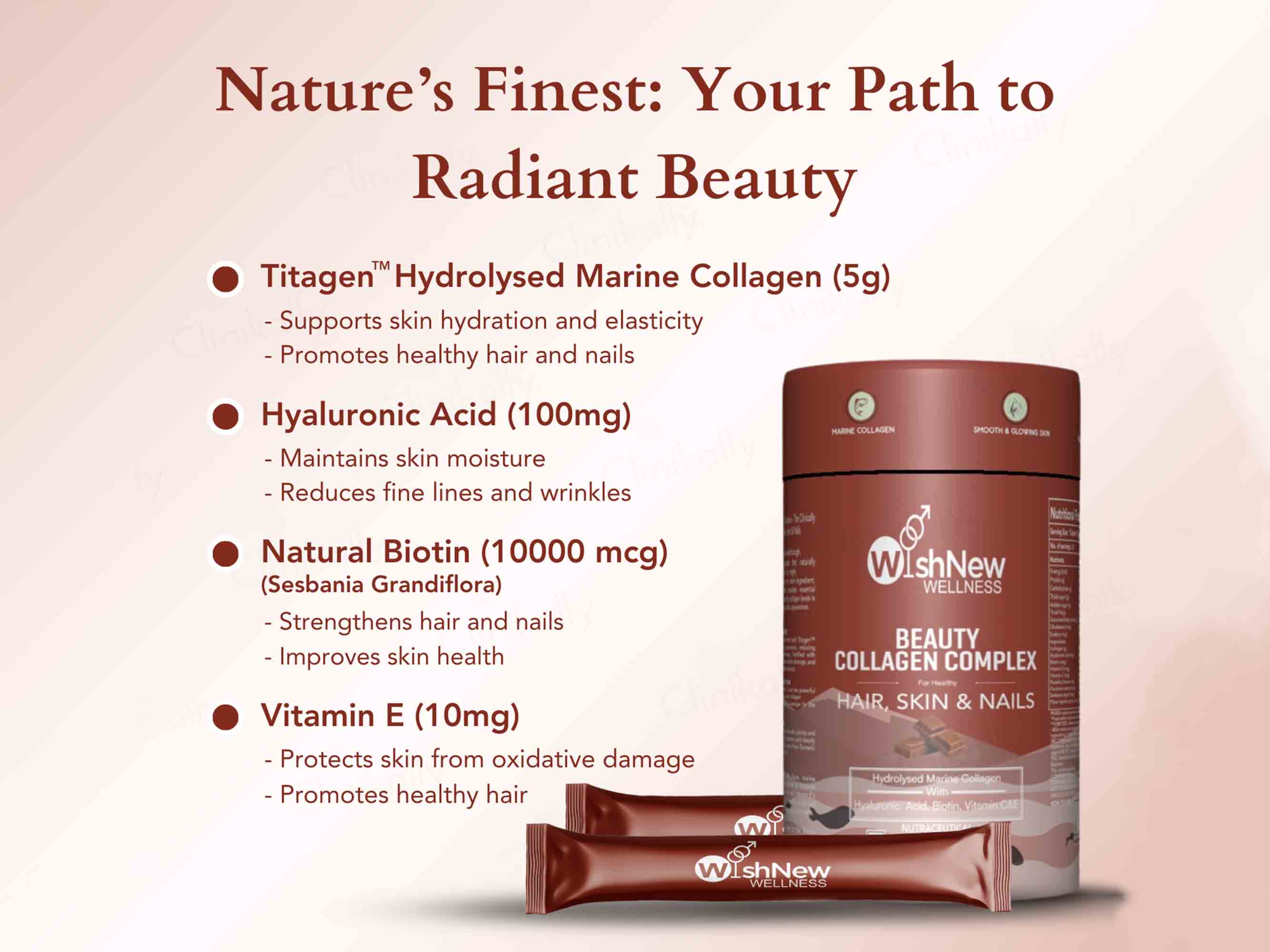 WishNew Wellness Beauty Collagen For Healthy Hair, Skin & Nails