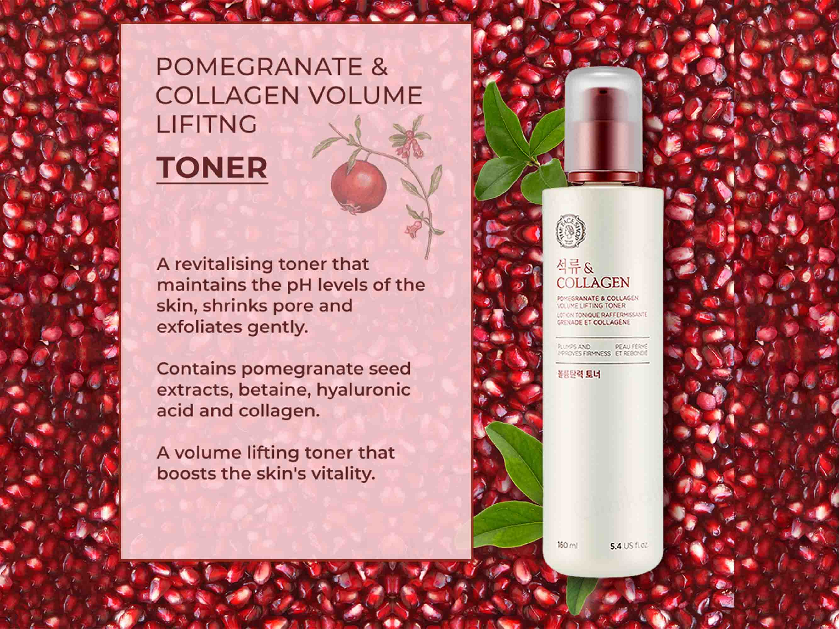 The Face Shop Pomegranate & Collagen Volume Lifting Toner