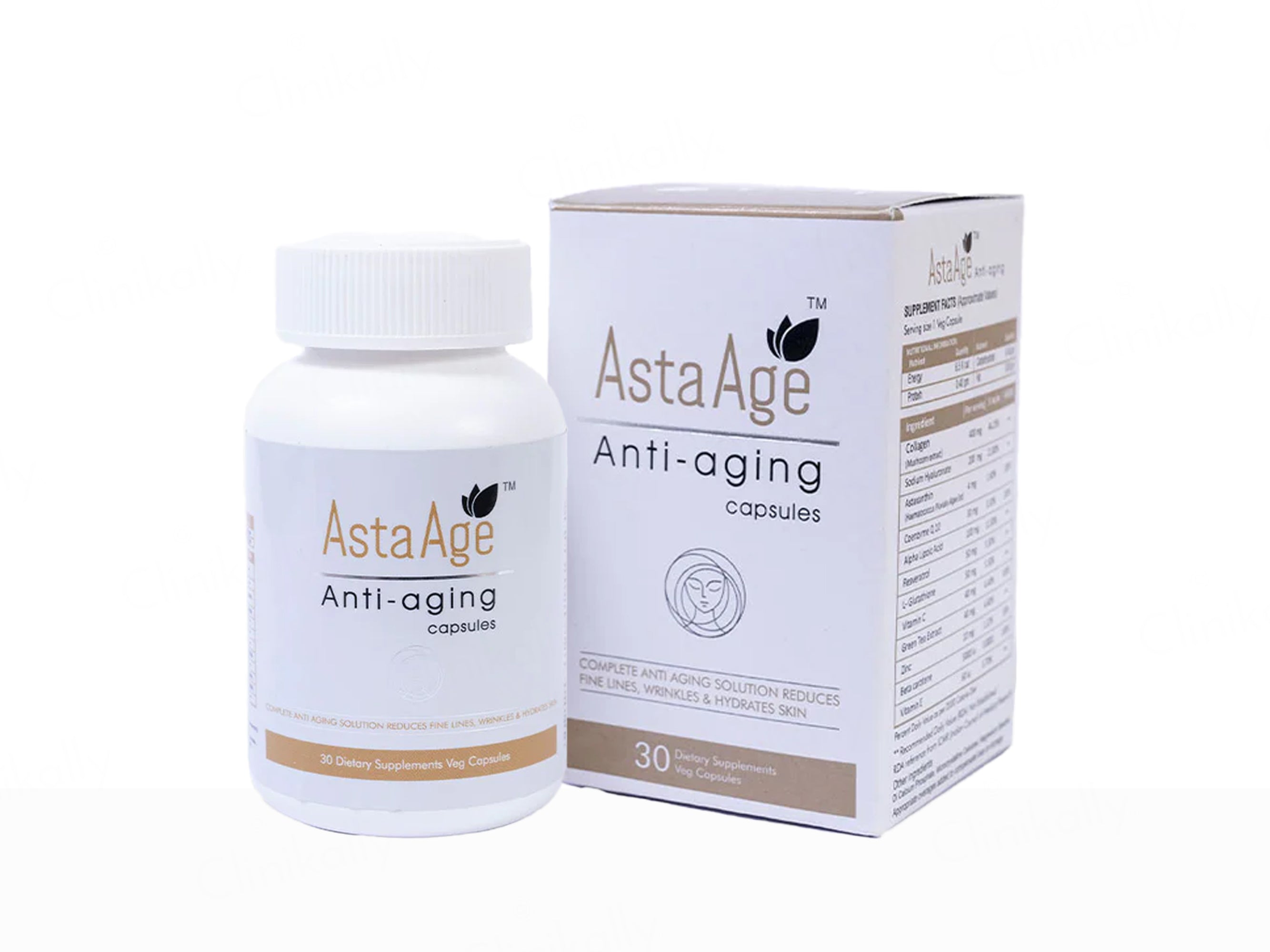 Asta Age Anti-Aging Dietary Supplement Veg Capsule