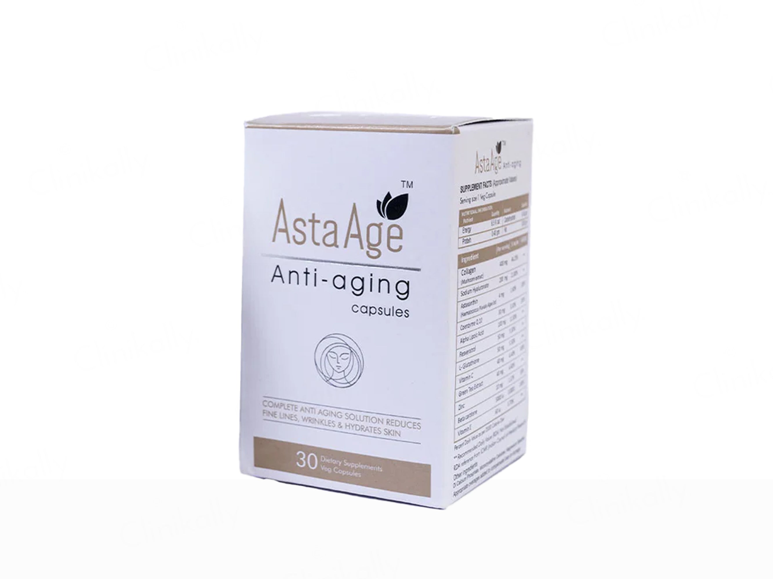 Asta Age Anti-Aging Dietary Supplement Veg Capsule
