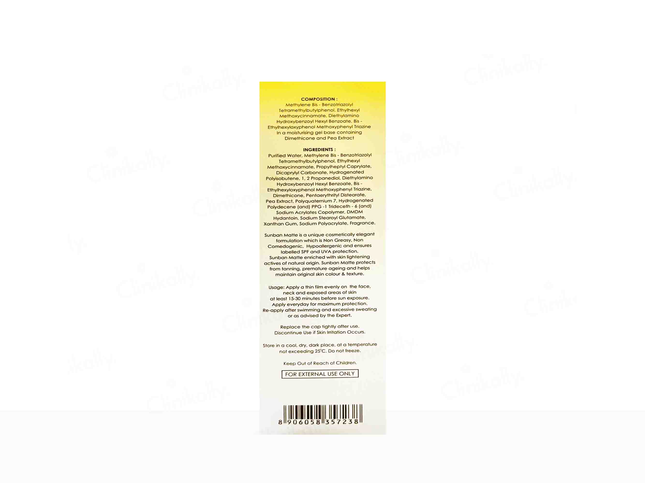 Sunban Matte Gel SPF 30+ Sunscreen