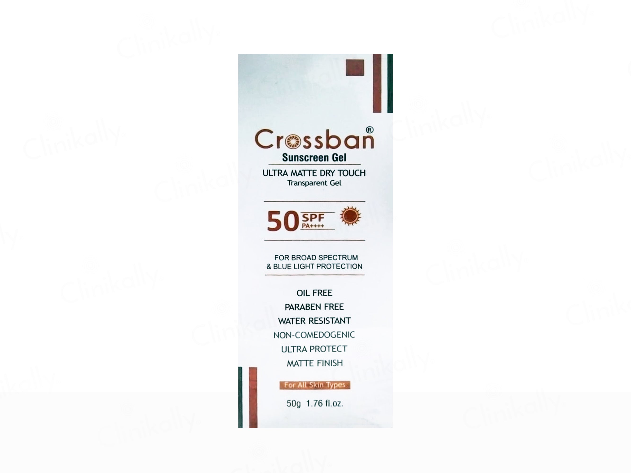 Crossban Ultra Matte Dry Touch Transparent Sunscreen Gel SPF 50 PA+++