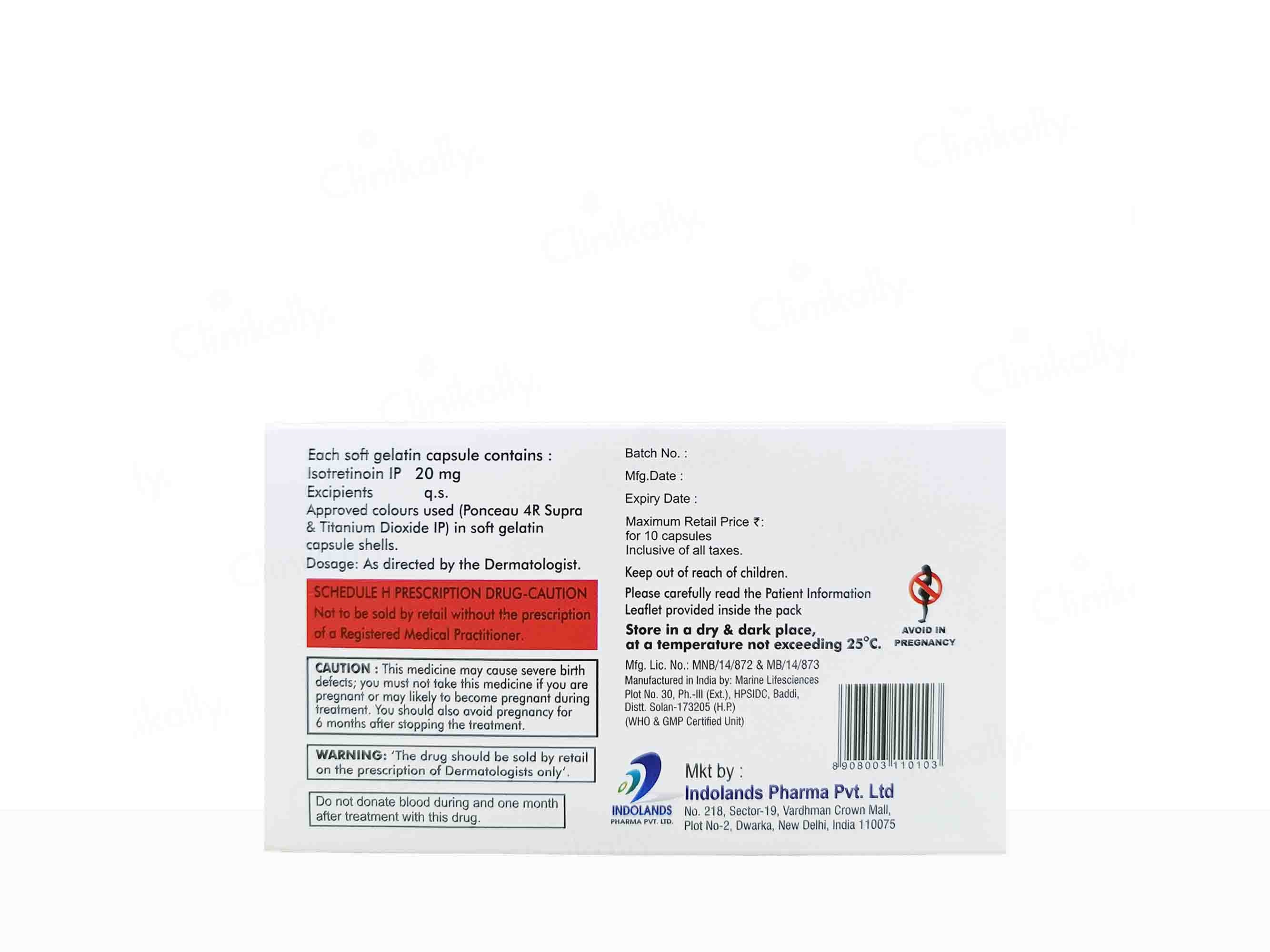 Indotroin 20mg Soft Gelatin Capsule