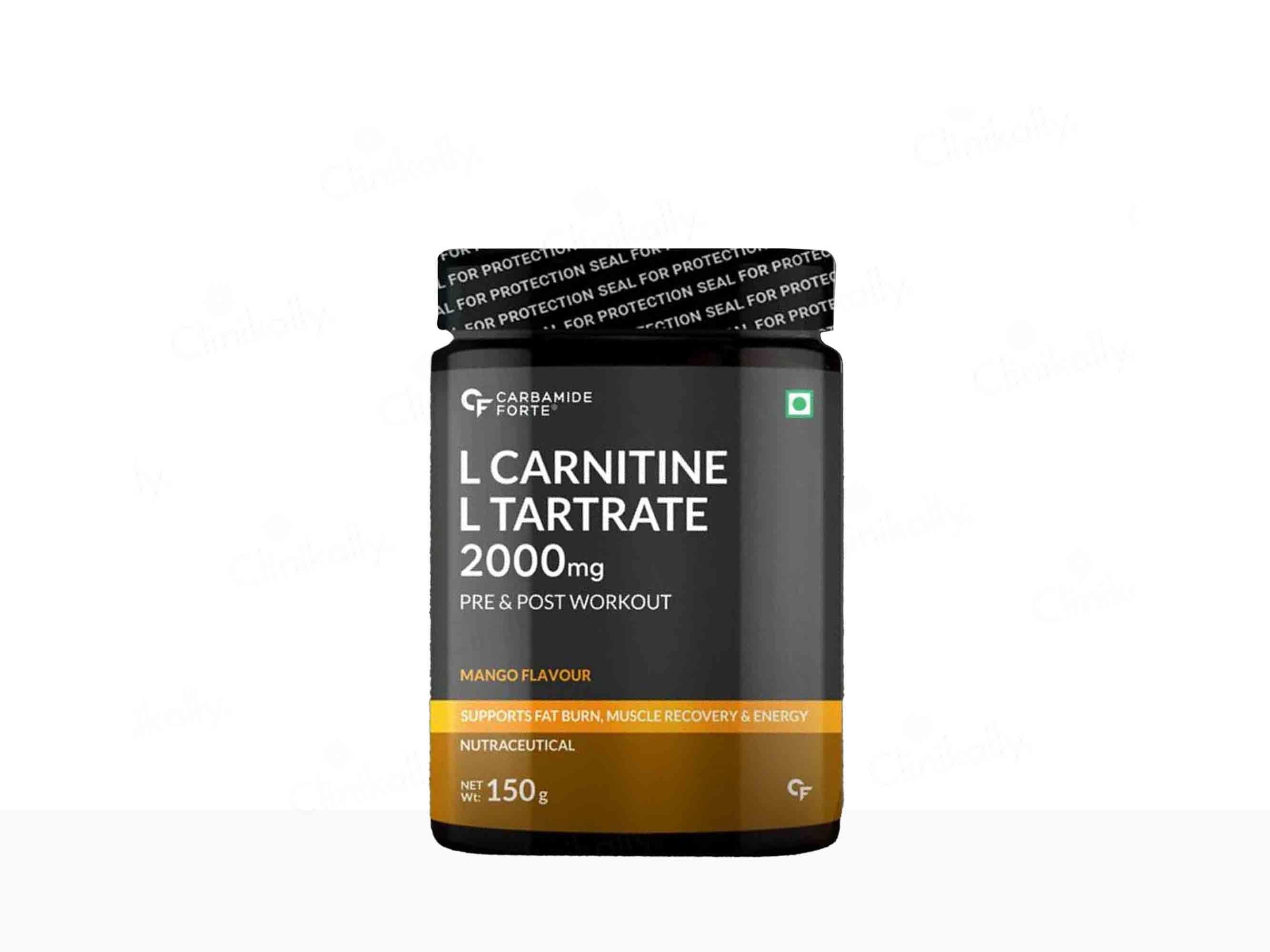 Carbamide Forte L-Carnitine L-Tartrate 2000mg Pre & Post Workout Powder - Mango Flavour