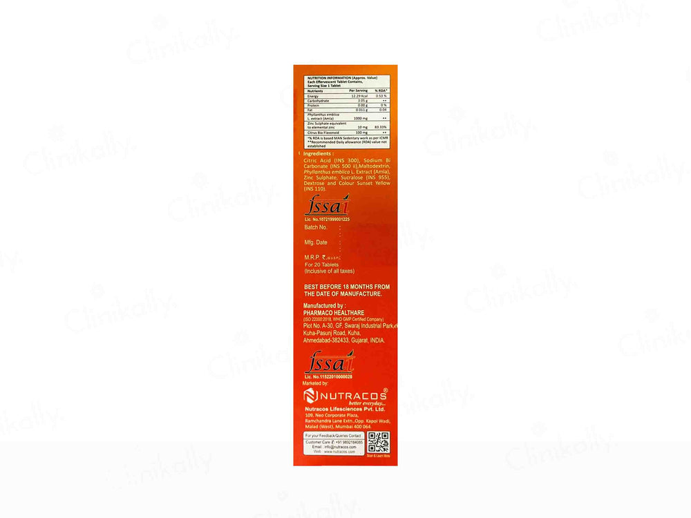 Nutra Fizz C 1000 Effervescent Tablet - Orange Flavour