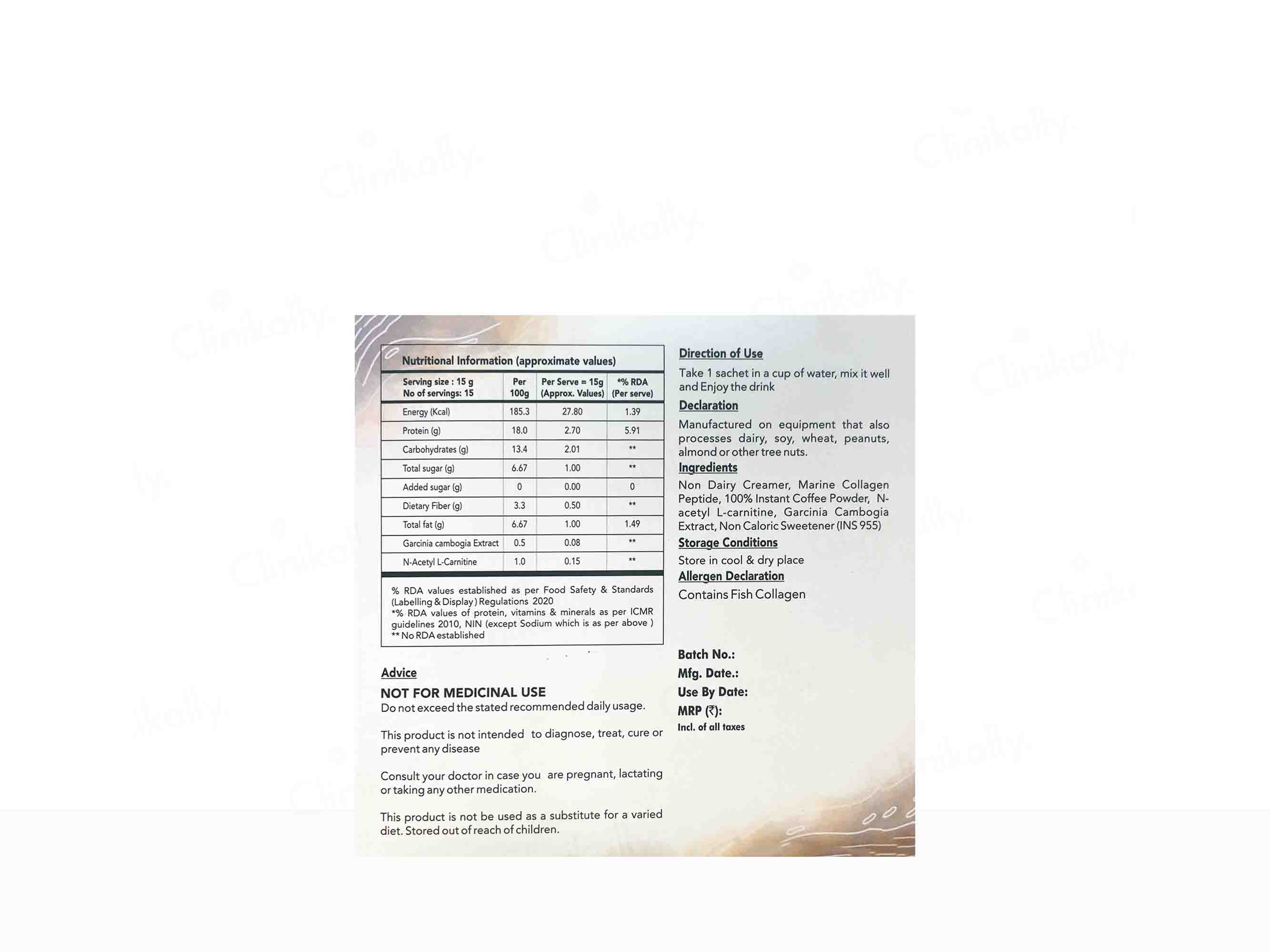 Cosmofix Procoll Slender Marine Collagen - Coffee Flavour