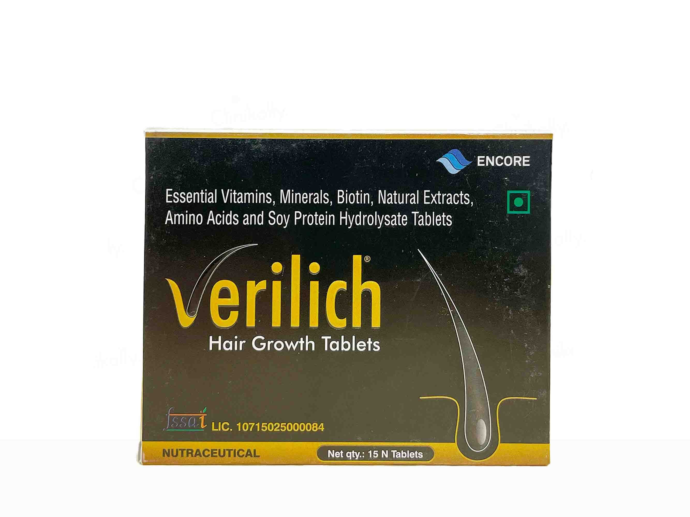 Verilich Hair Growth Tablet - Chocolate Flavour