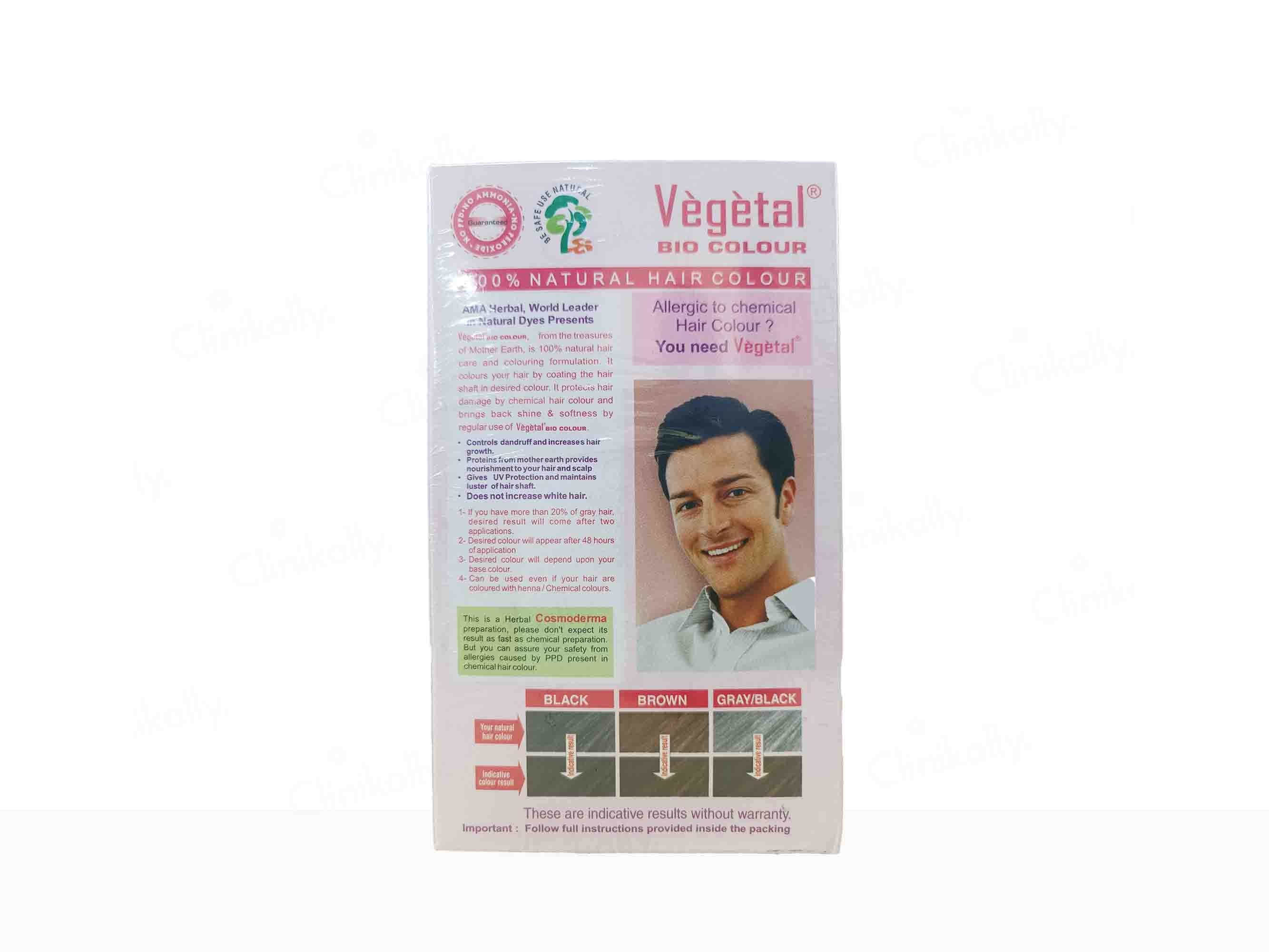 Vegetal Bio Colour 100% Natural Hair Colour For Men & Women - Dark Brown