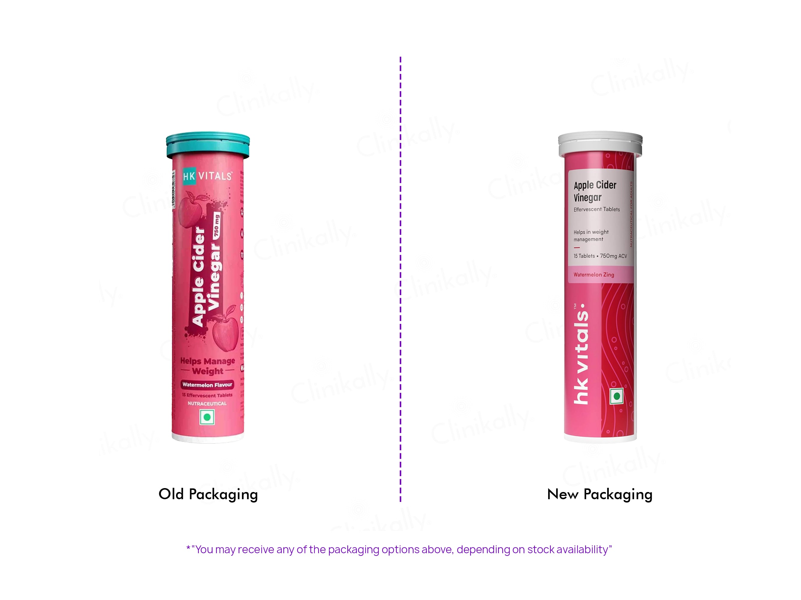 HK Vitals Apple Cider Vinegar 750mg Effervescent Tablet Watermelon Zing Flavour
