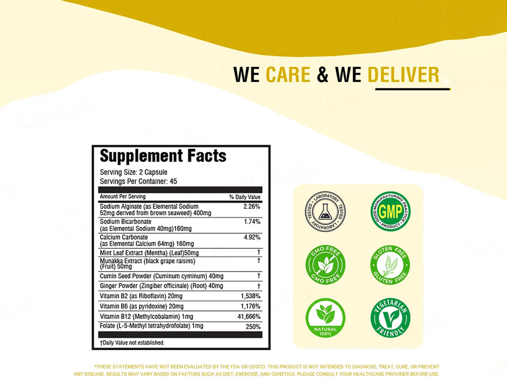 iMeMyself Acid Ease Dietary Supplement Vegetarian Capsule