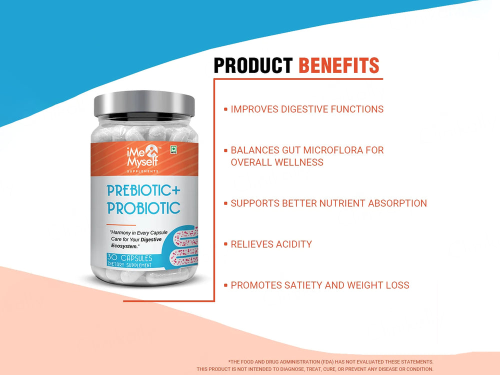 iMeMyself Prebiotic + Probiotic Dietary Supplement Vegetarian Capsule