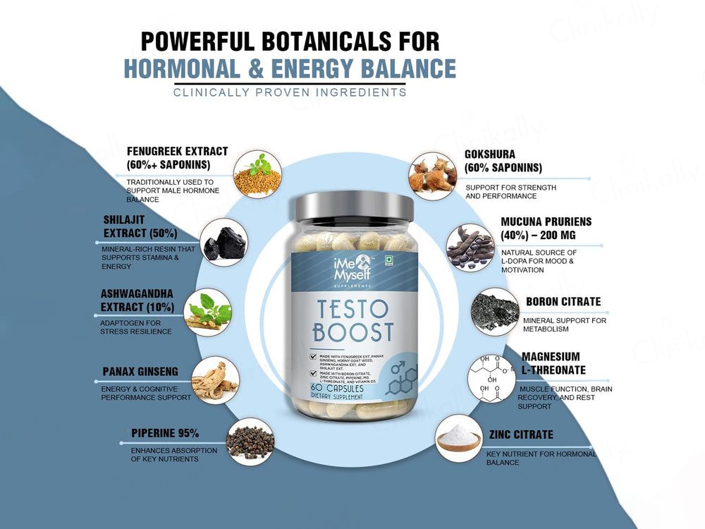 iMeMyself Testo Boost Dietary Supplement Vegetarian Capsule