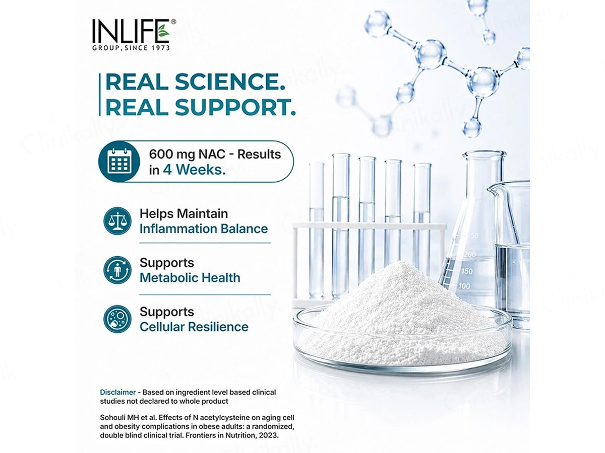 Inlife NAC N-Acetyl L-Cysteine 600mg Veg Capsule