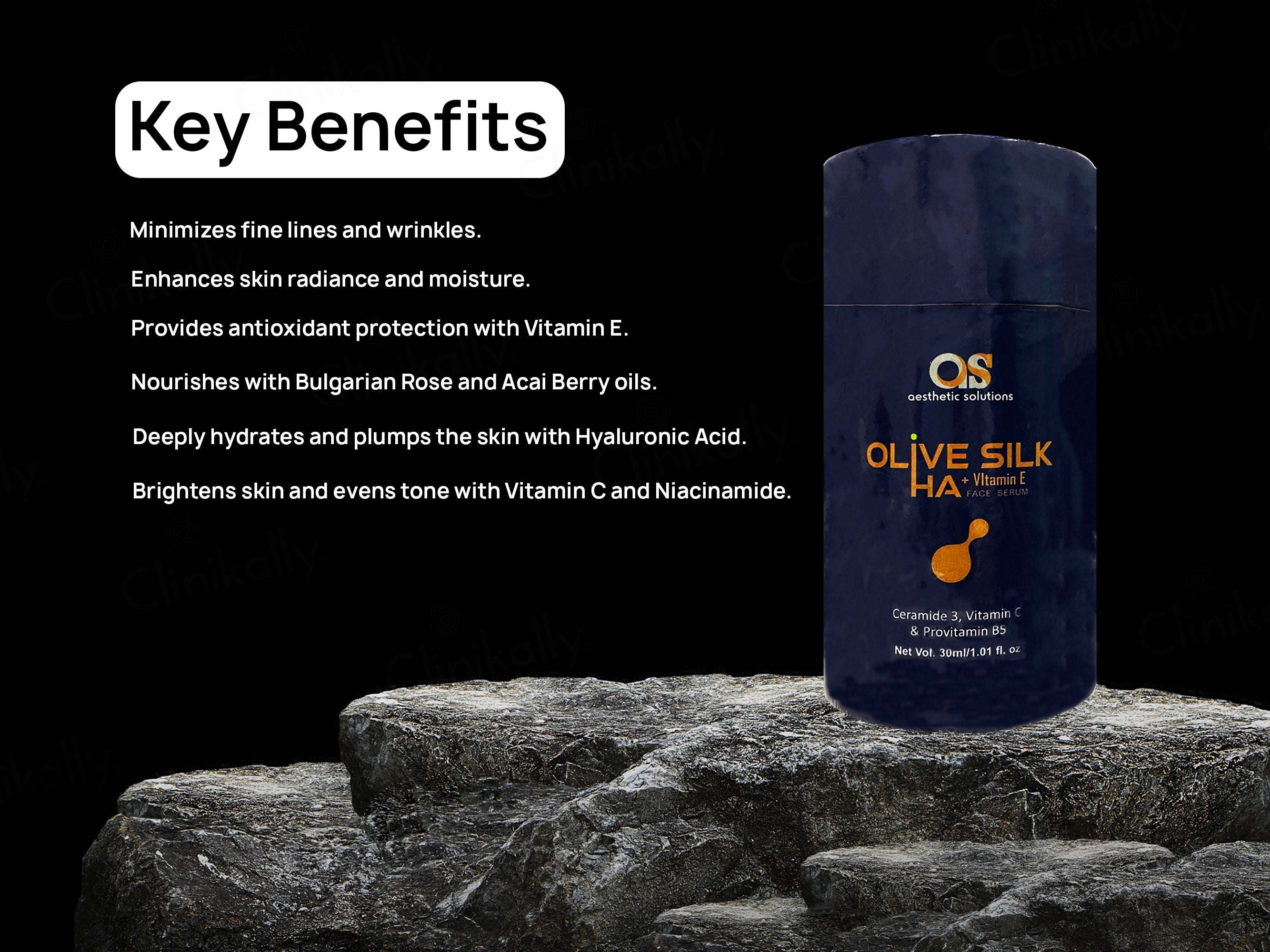 Olivesilk HA + Vitamin E Face Serum