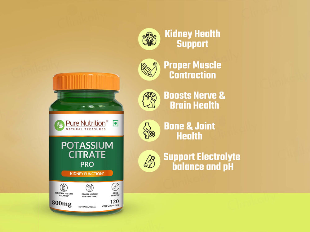 Pure Nutrition Potassium Citrate Pro 800mg Veg Capsule