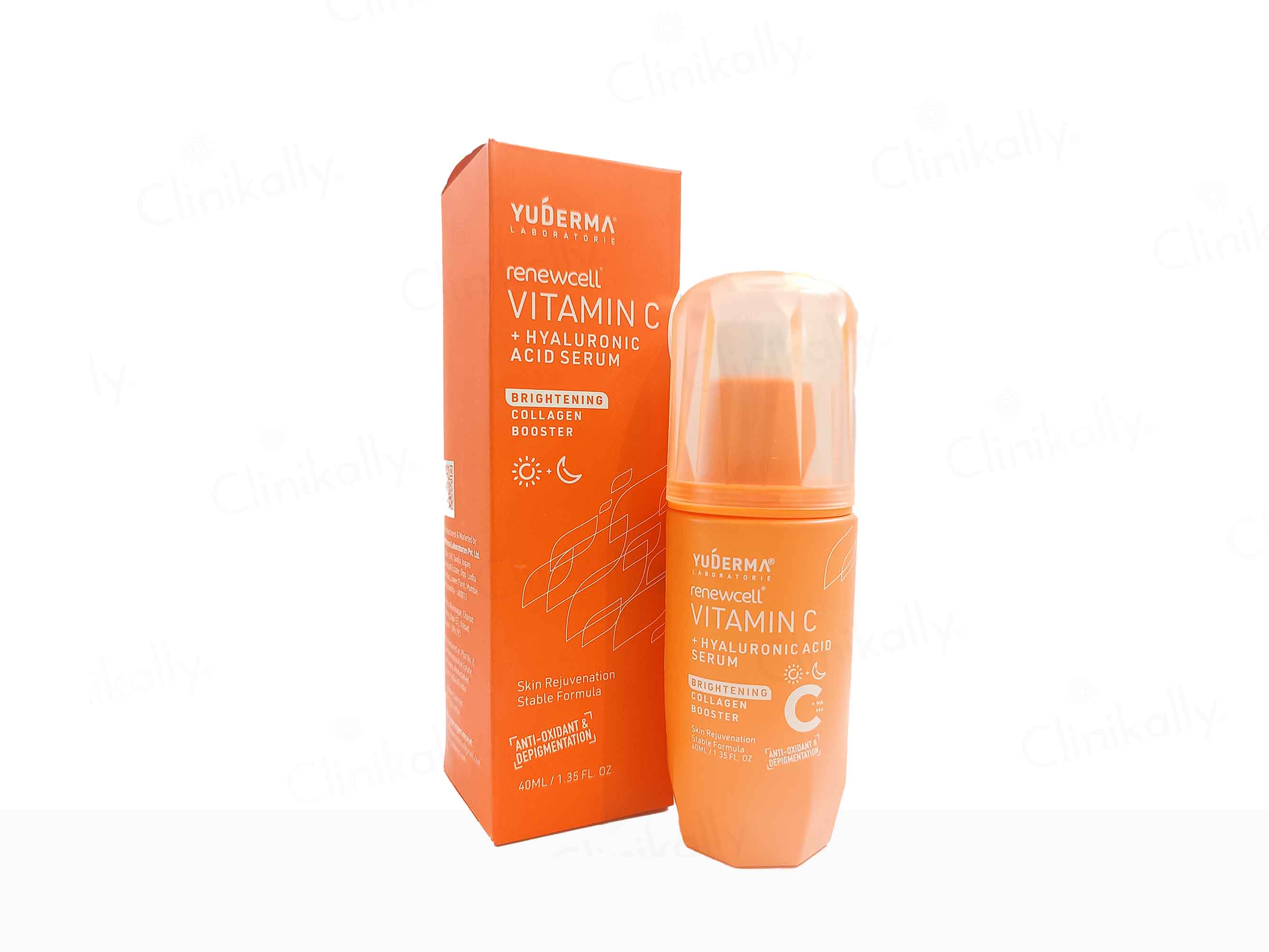 Yuderma Renewcell Vitamin-C + Hyaluronic Acid Serum - Clinikally