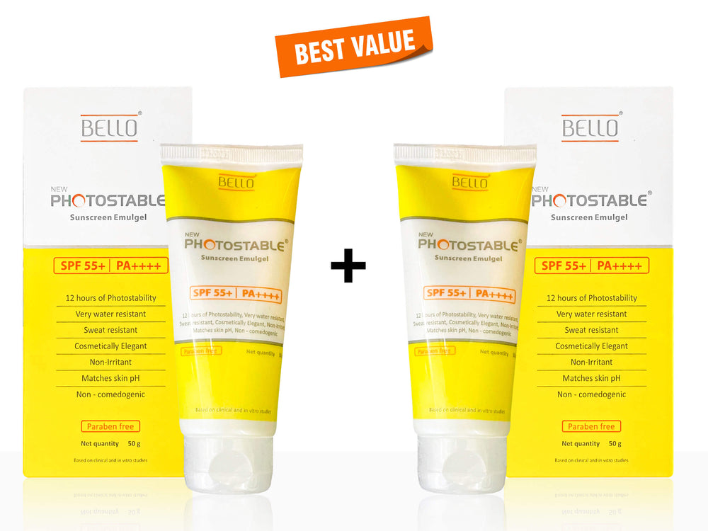 Bello New Photostable Sunscreen Emulgel SPF 55+/PA++++ - Clinikally