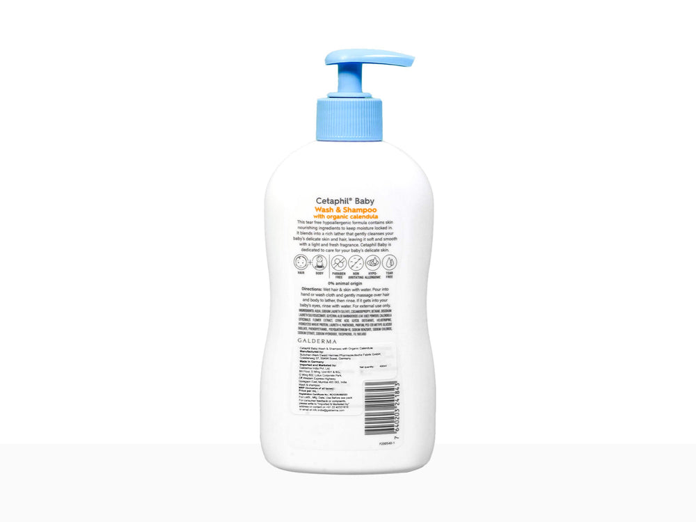 Cetaphil Baby Wash & Shampoo with Organic Calendula- Clinikally