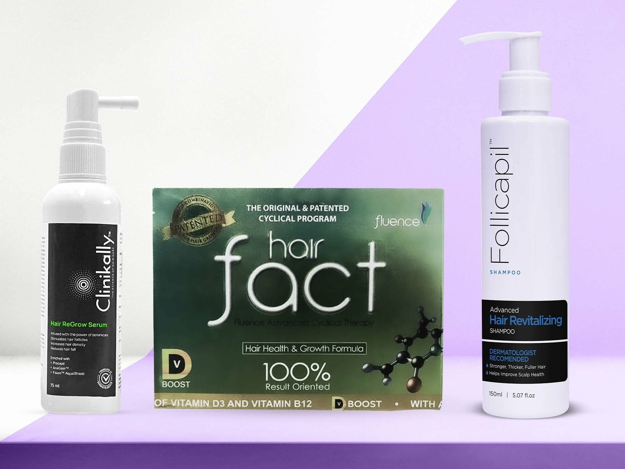 Customised Hair Fall Control Kit: Aclaris, Clinikally, and Hair Fact (Unisex)