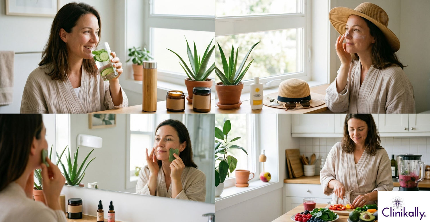 Woman doing natural skincare