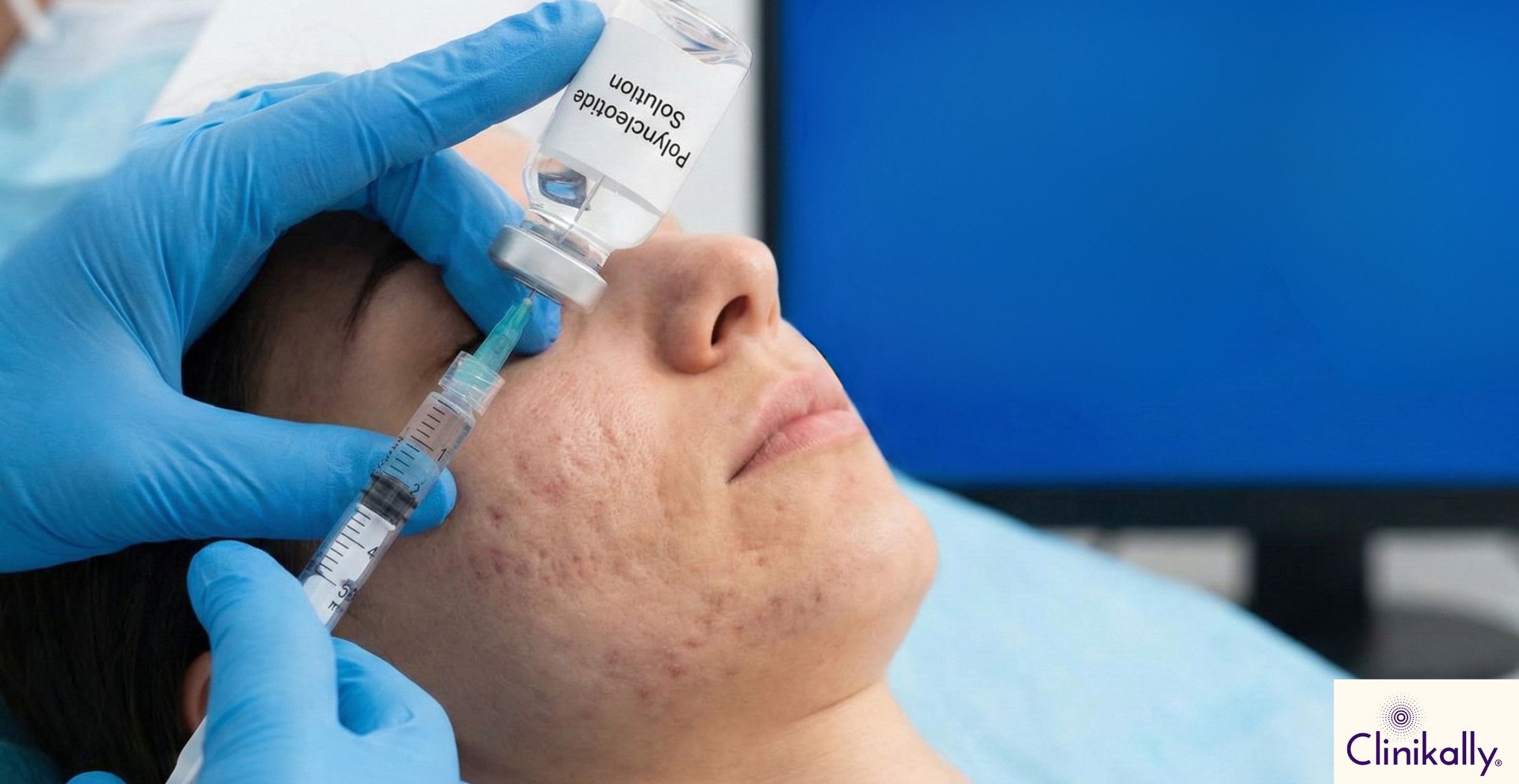 Doctor injecting PN injection for acne scars