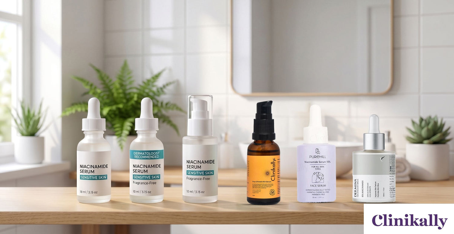 Dermatologist recommended niacinamide serums for sensitive skin.