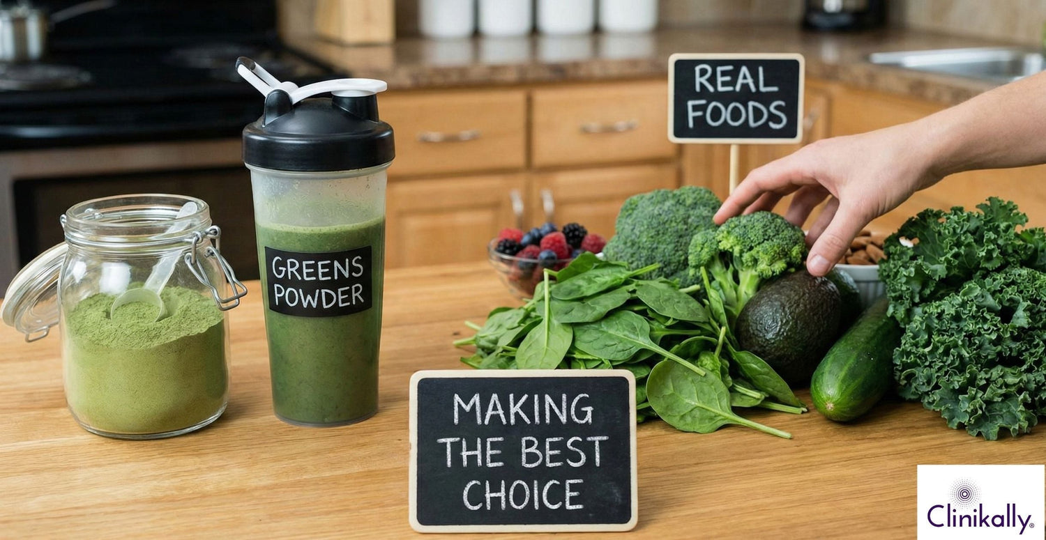  Comparison of green powder and whole foods