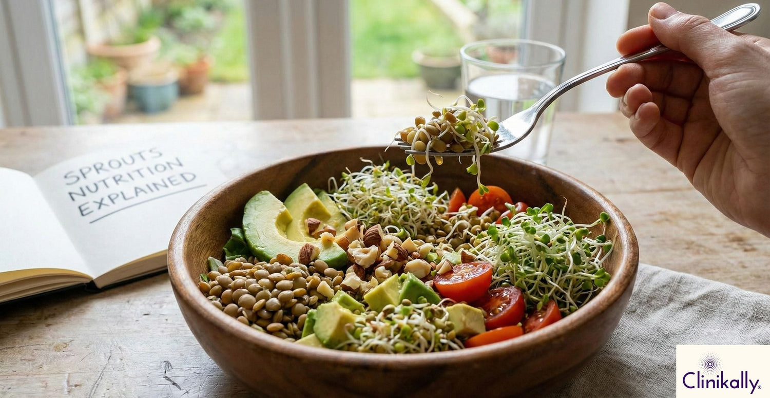 Big bowl of fresh sprouts