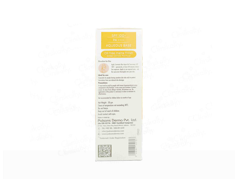 Palsons Sunmate Max Aqua Gel Sunscreen SPF 100+ - Clinikally