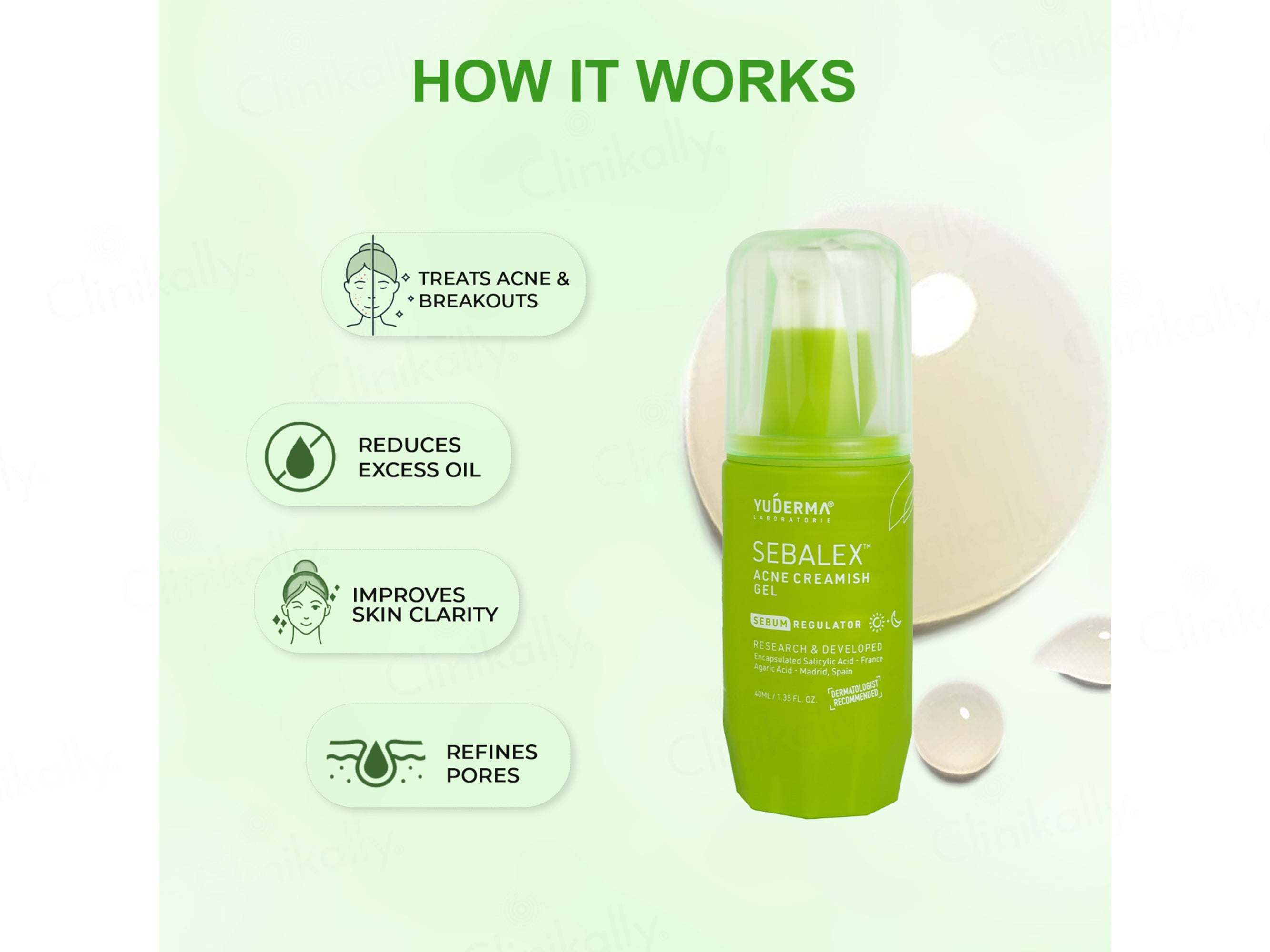 Yuderma Sebalex Acne Creamish Gel