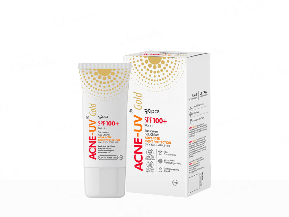 IPCA Acne-UV Gold Sunscreen Gel Cream SPF 100+ PA++++